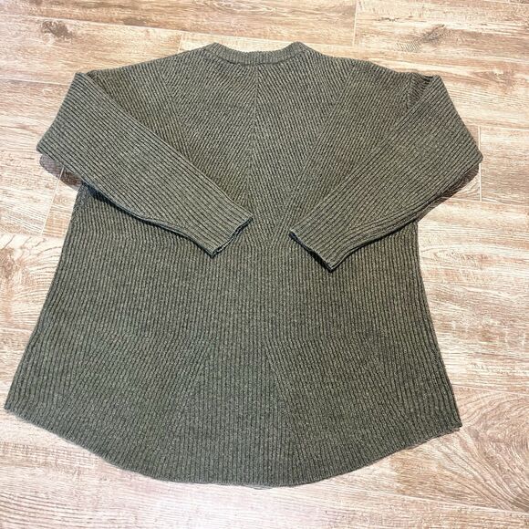 Madewell Sweater Womens Size Small Olive Merino Wool Ribbed Casual Stretch Top - Picture 9 of 14
